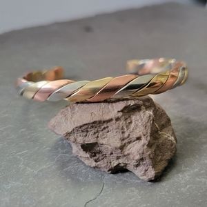 Vintage Coppercraft Guild Rope Cuff Bracelet